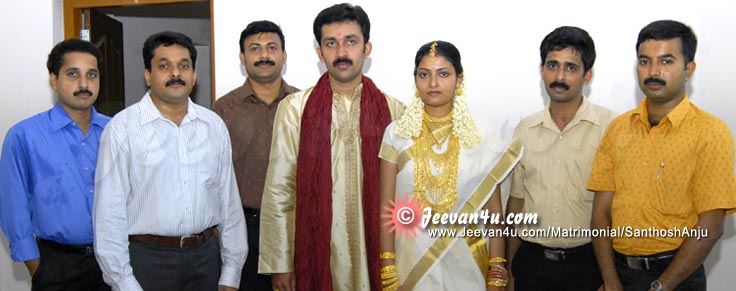 Santhosh Anju Friends Photos at Marriage